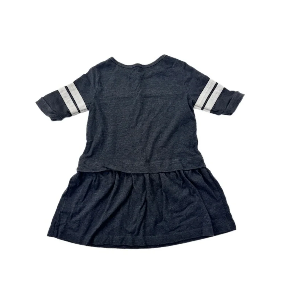 Carters Girls Gray Happy Heart Varsity Stripe‎ Jersey Knit Dress Size 6 273G212